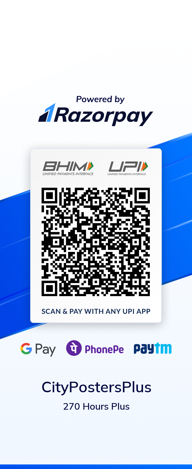 RazorPay UPI QR code